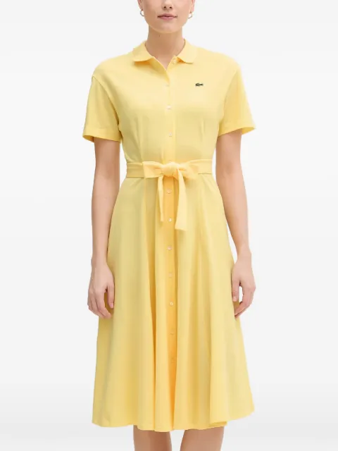 Lacoste logo-patch belted dress