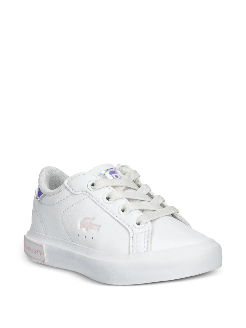 Lacoste Kids baskets Powercourt à patch logo - Blanc Lacoste Kids baskets Powercourt à patch logo - Blanc