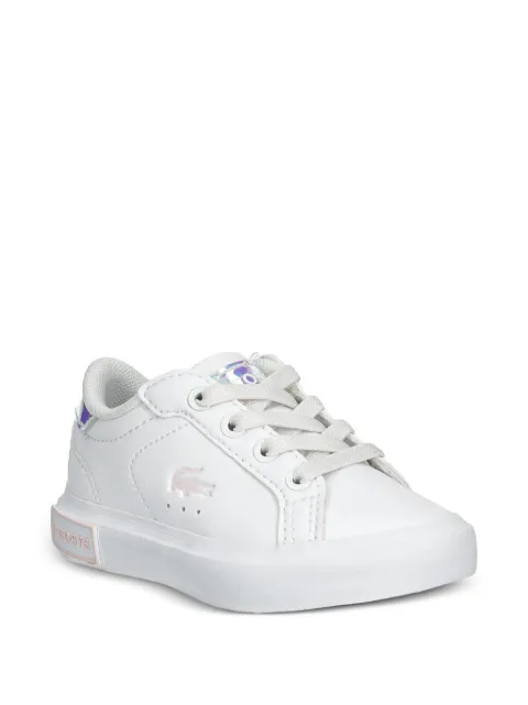Lacoste Kids Powercourt iridescent logo-patch sneakers