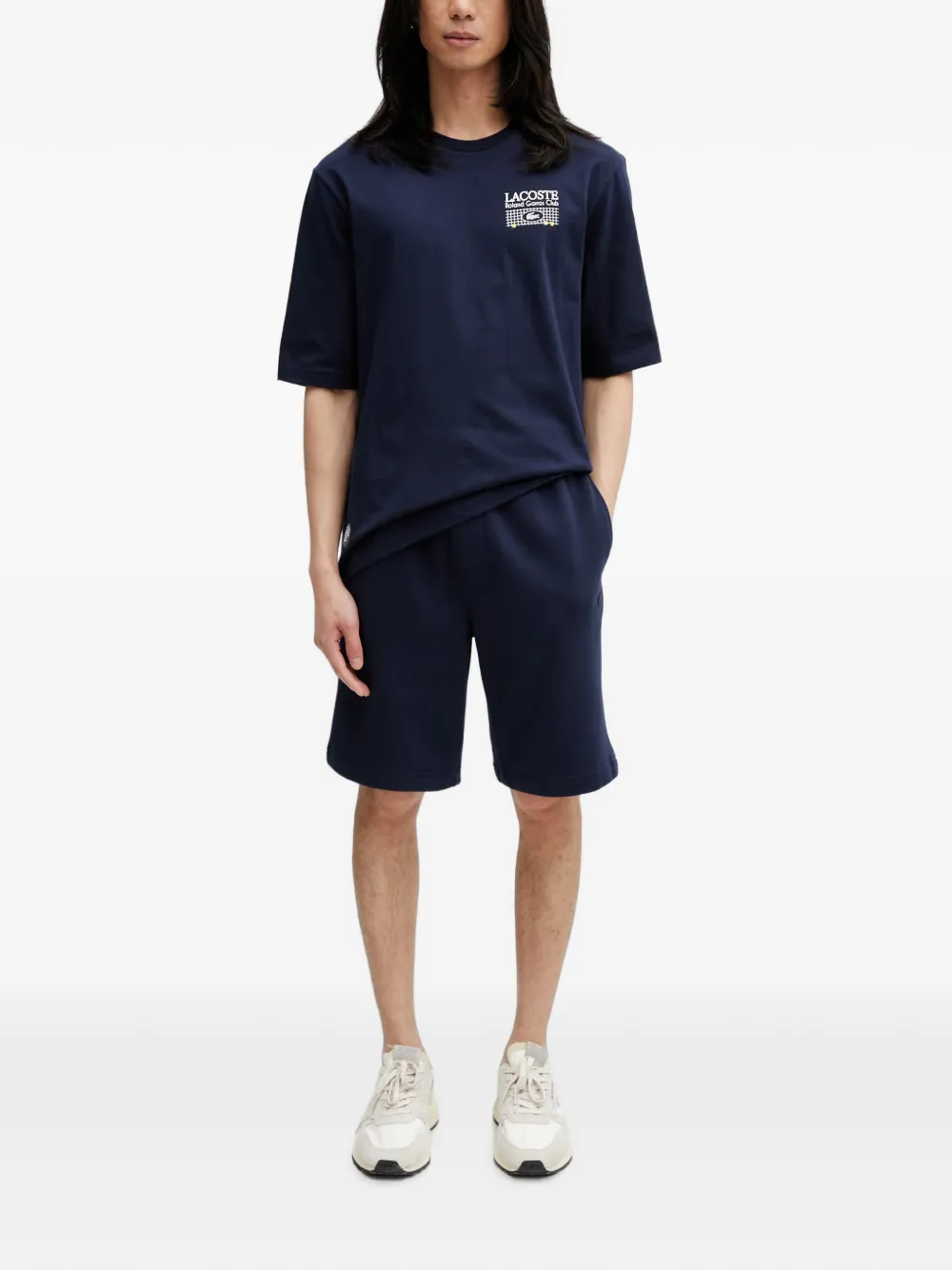 Lacoste Shorts met logopatch en trekkoord Blauw