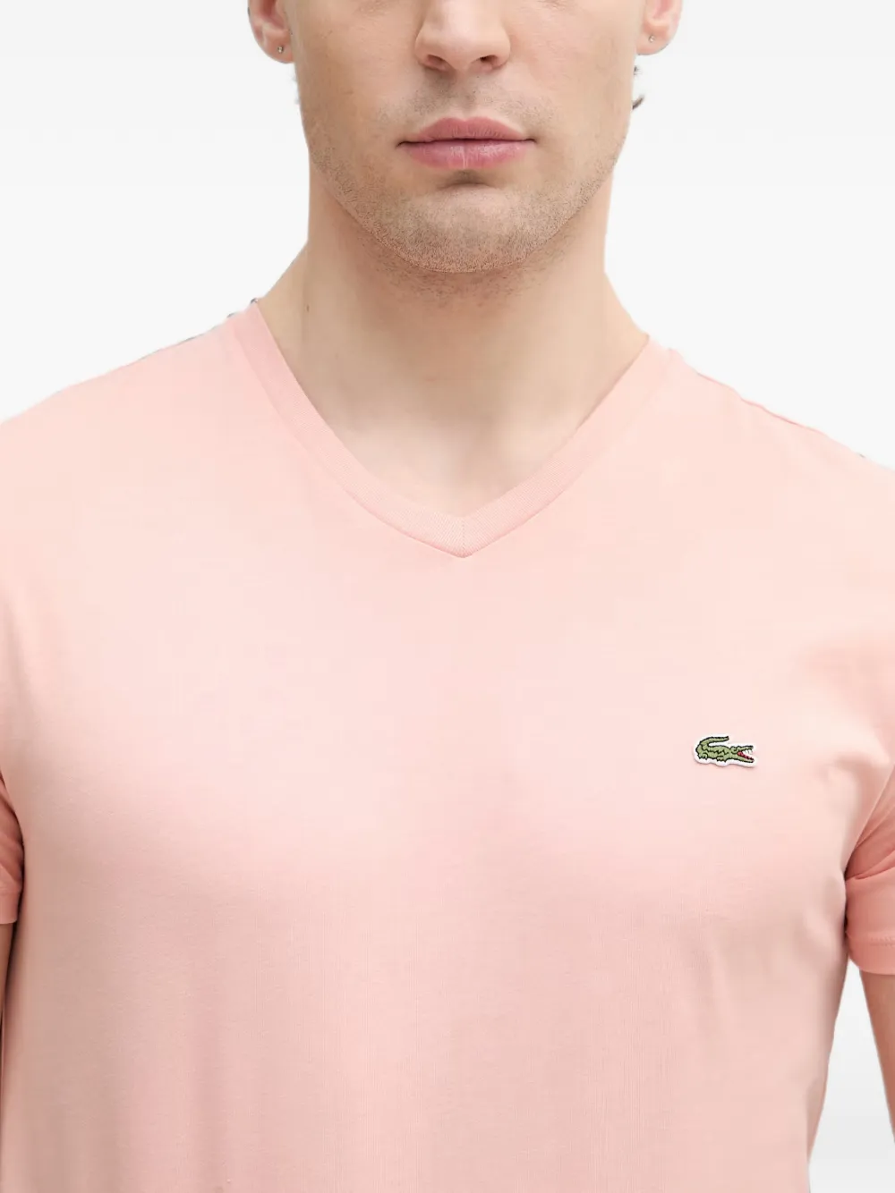 Lacoste T-shirt met logopatch Roze