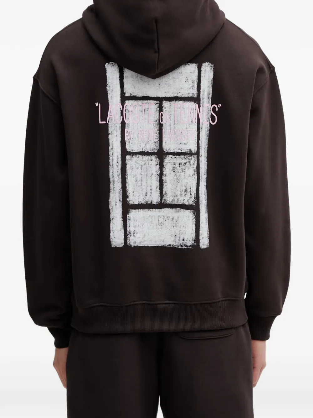 Lacoste Katoenen hoodie met logoprint Bruin