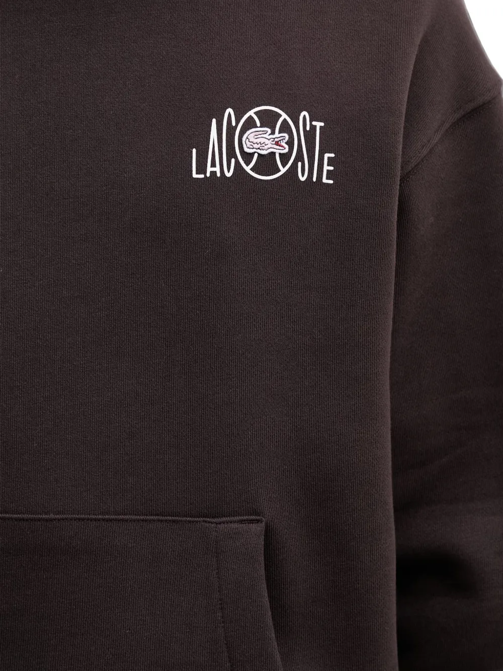 Lacoste Katoenen hoodie met logoprint Bruin