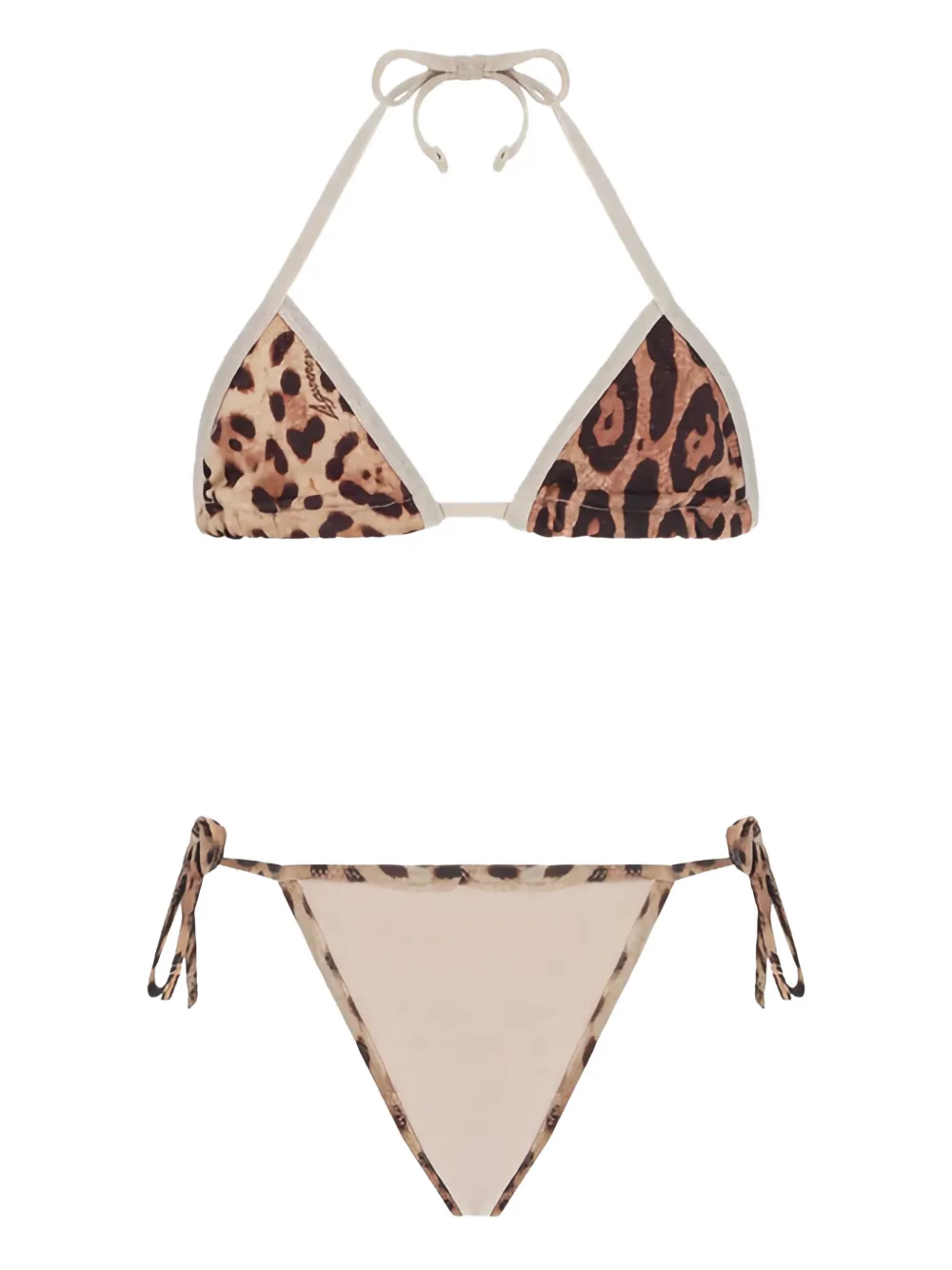 4GIVENESS leopard-print triangle bikini - Toni neutri