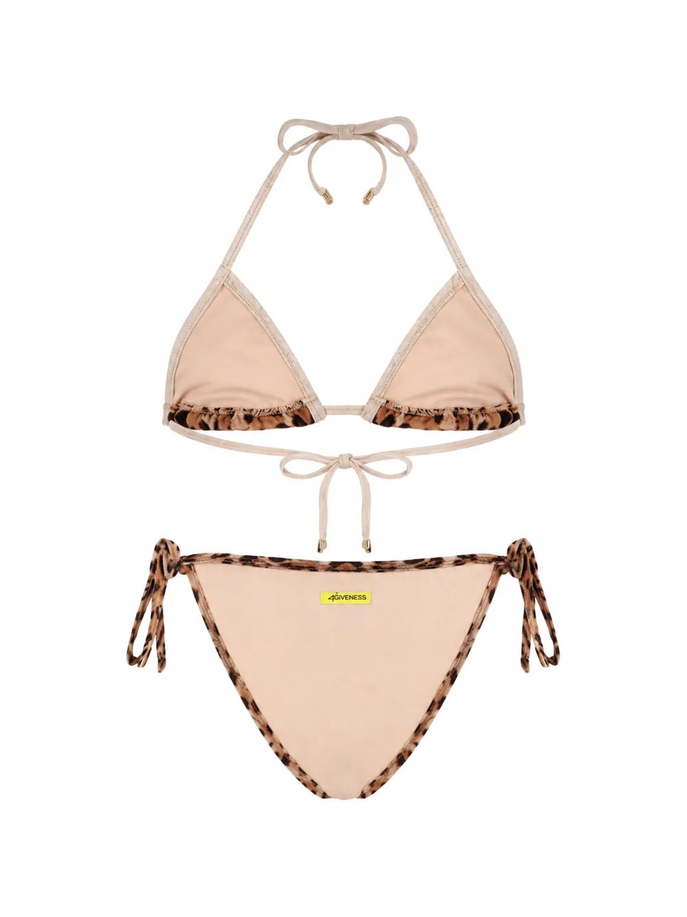 4GIVENESS Triangel bikini met luipaardprint Bruin
