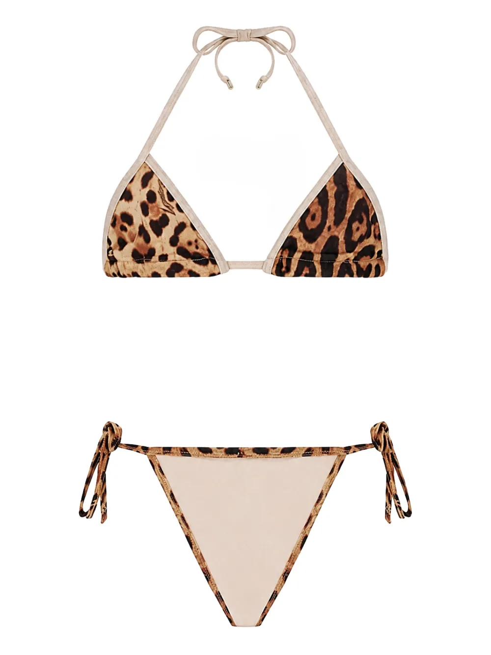 4GIVENESS leopard-print triangle bikini - Toni neutri