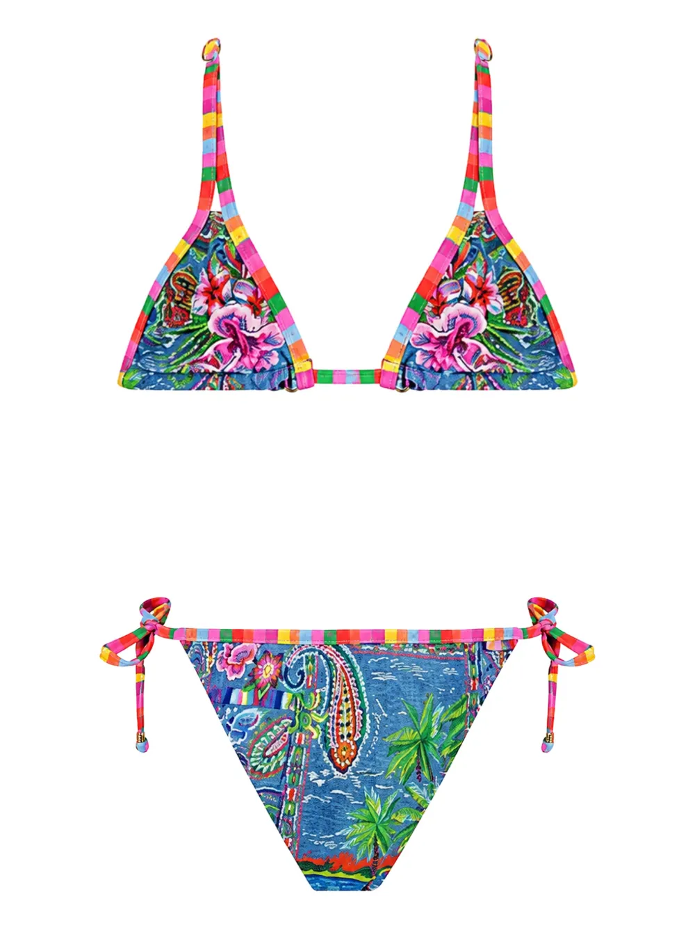 4GIVENESS floral-print paisley bikini - Blu