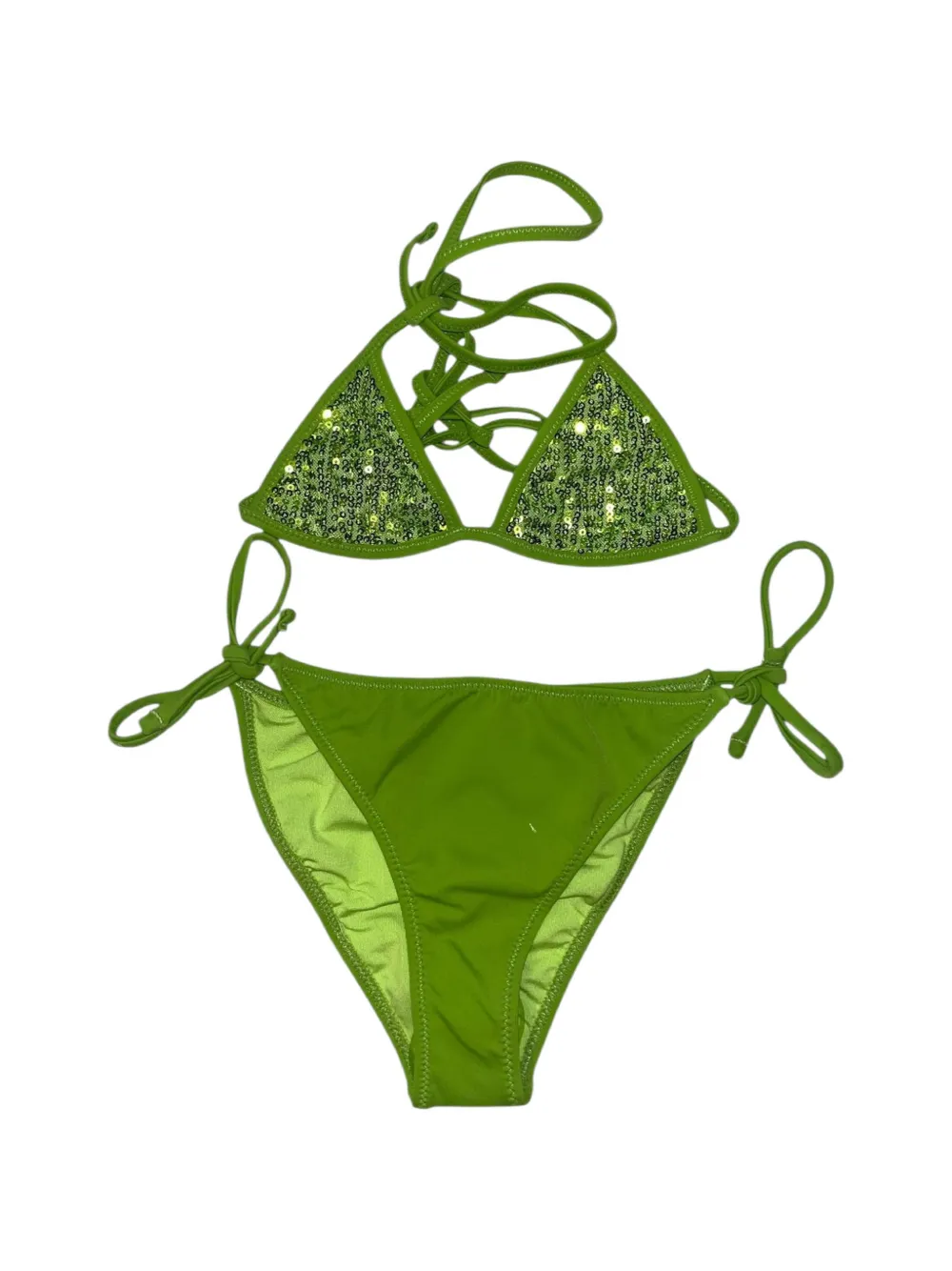 4GIVENESS sequin-embellished triangle bikini - Verde