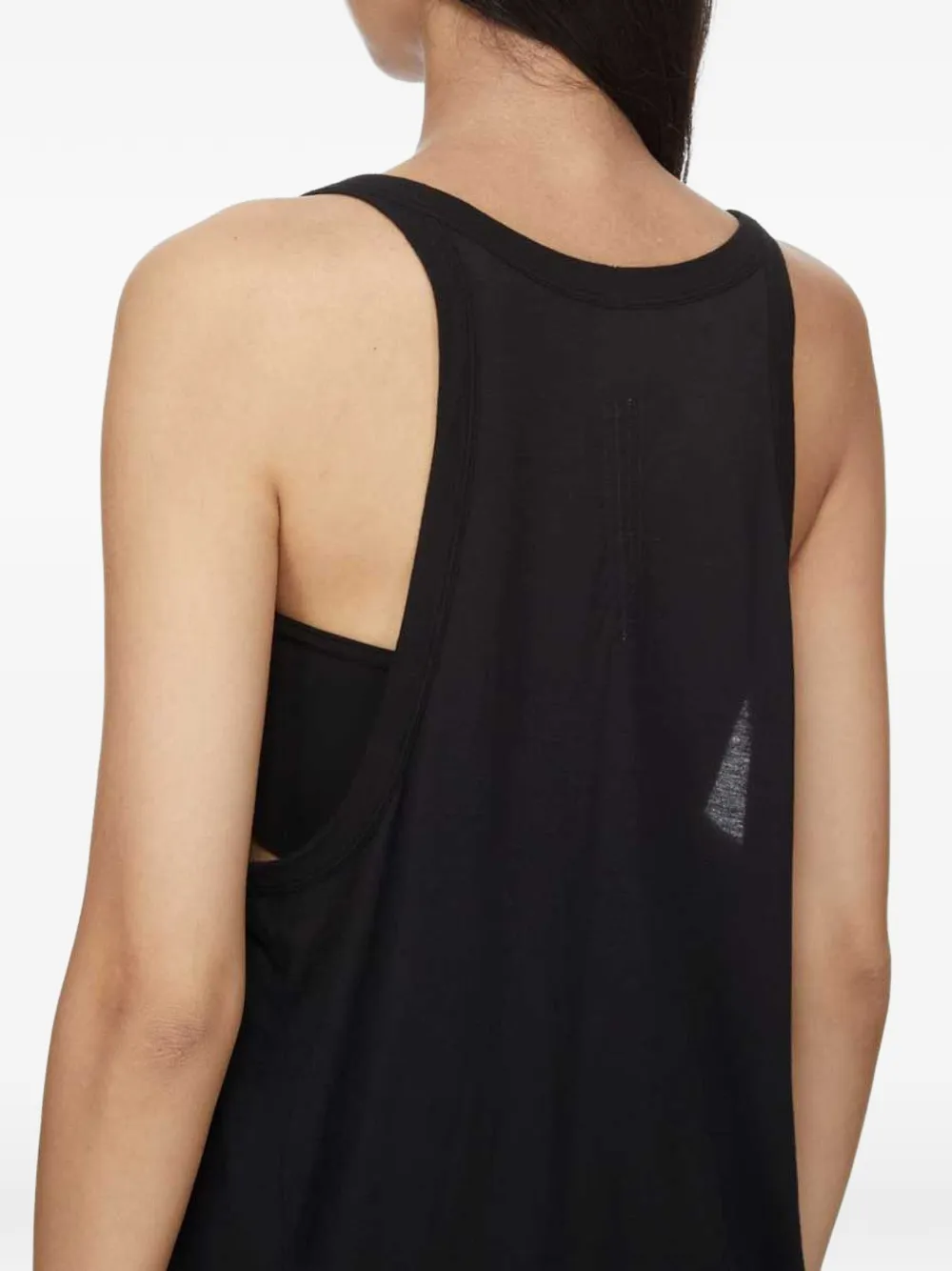 Rick Owens Tanktop met uitgesneden details en diepe ronde hals Zwart
