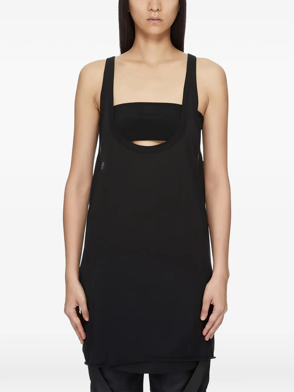 Rick Owens cut-out scoop-neck tank top - Nero