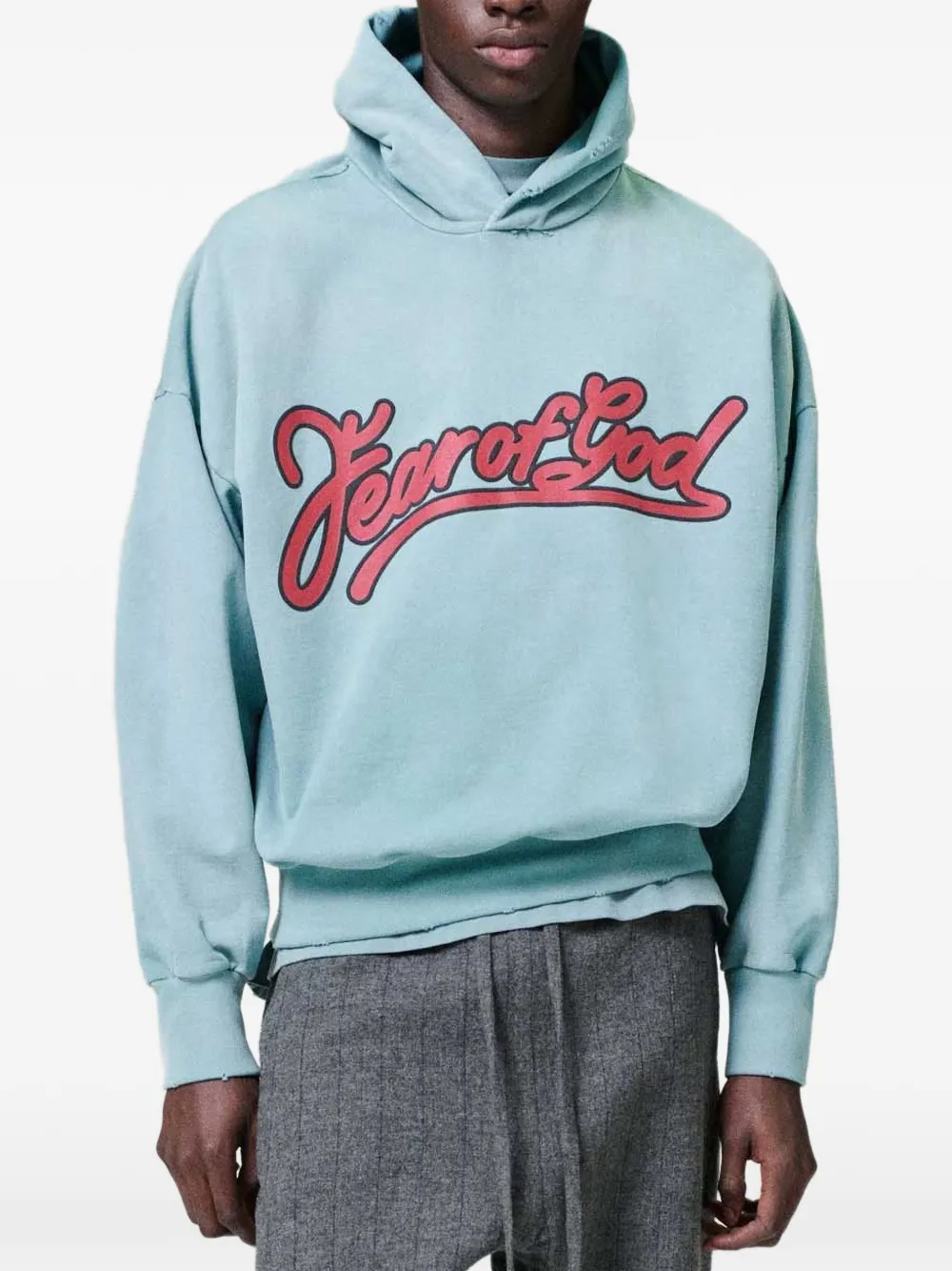 Fear Of God Hoodie met logoprint Groen