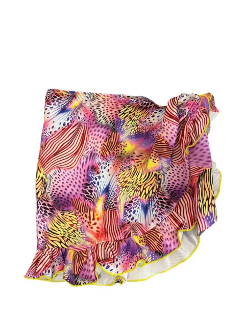 4GIVENESS ruffled animal-print skirt