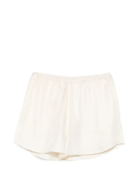 TOTEME monogram-embroidered silk shorts