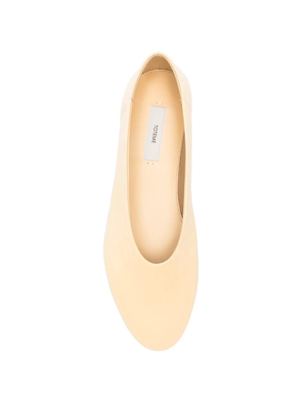 TOTEME patent-finish almond-toe ballet flats Geel