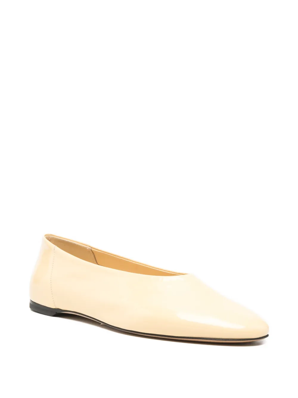 TOTEME patent-finish almond-toe ballet flats Geel