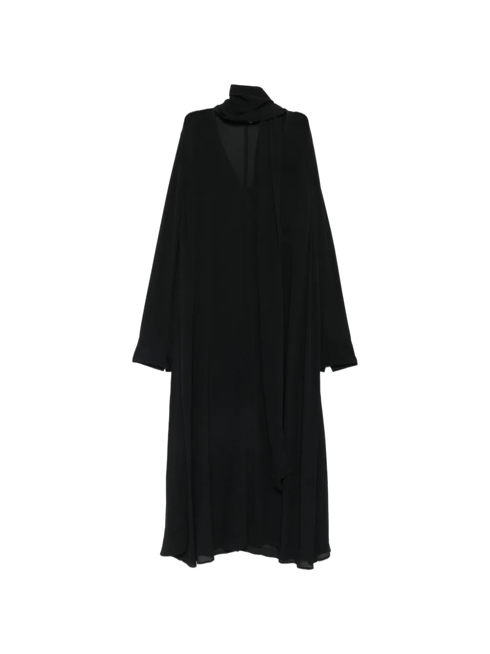 TOTEME scarf-detail V-neck maxi dress - Black