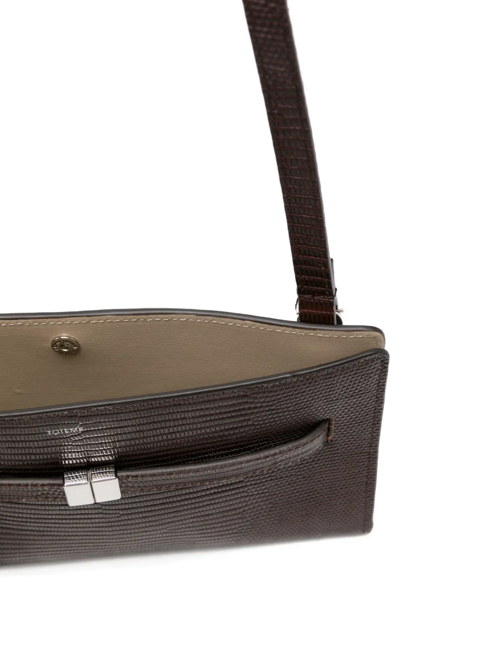 TOTEME Crossbodytas met hagedissen-effect en ceintuur Bruin