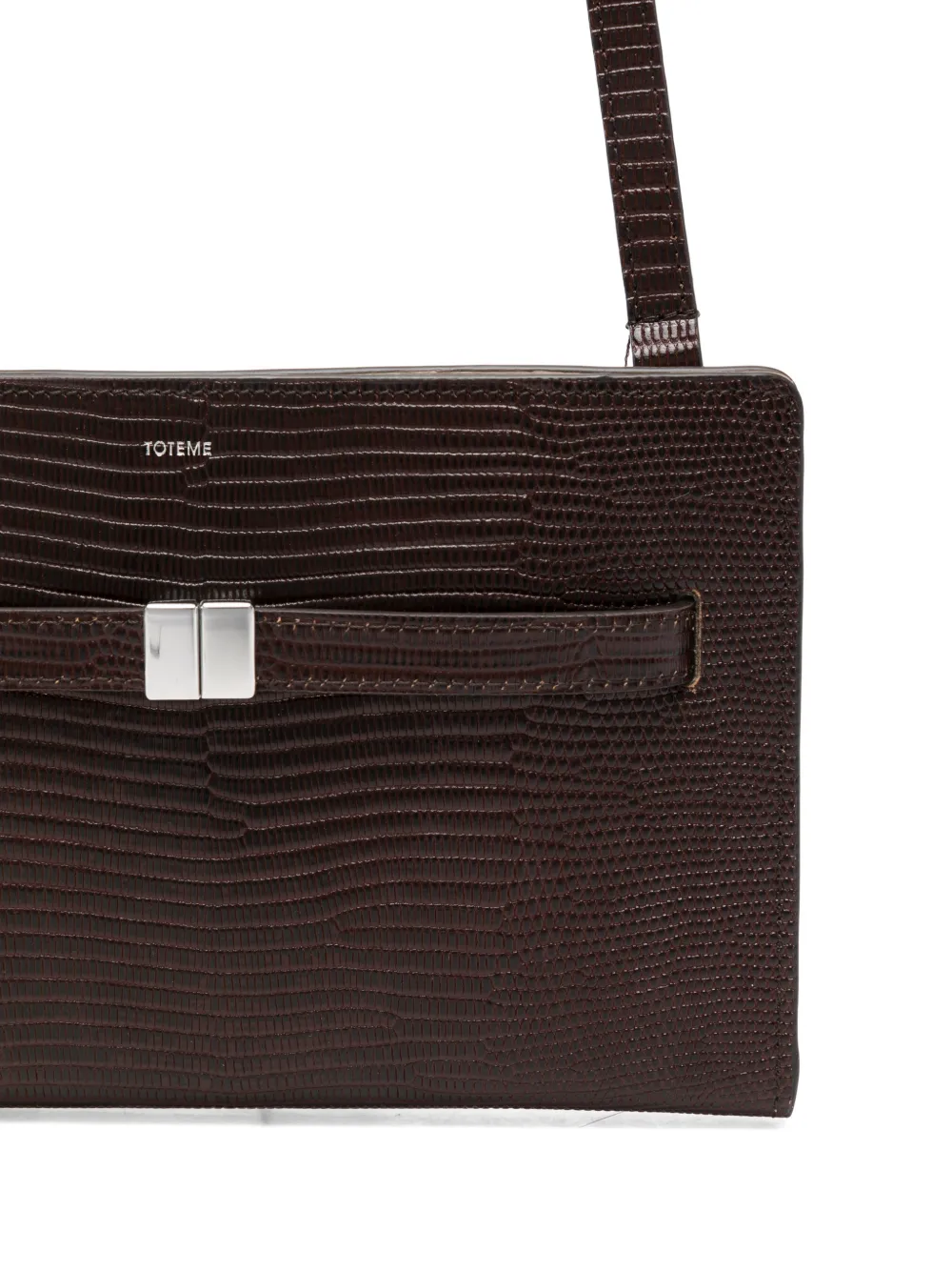 TOTEME Crossbodytas met hagedissen-effect en ceintuur Bruin