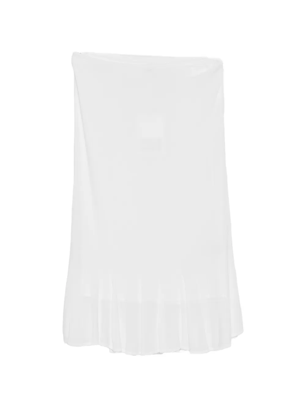 TOTEME fluted-hem knitted midi skirt - Bianco