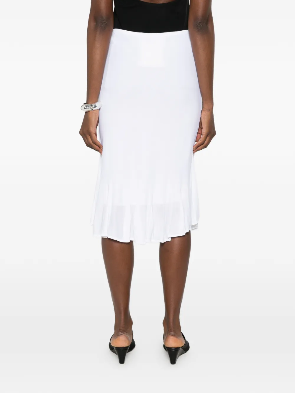 TOTEME Gebreide midi-rok met fladderzoom Wit