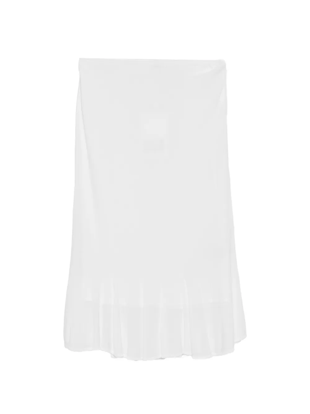 TOTEME fluted-hem knitted midi skirt - Bianco