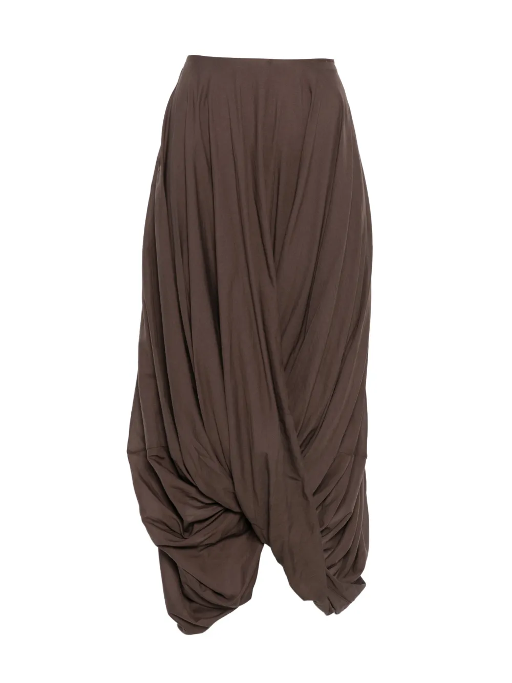 TOTEME Cocoon asymmetric draped skirt - Braun