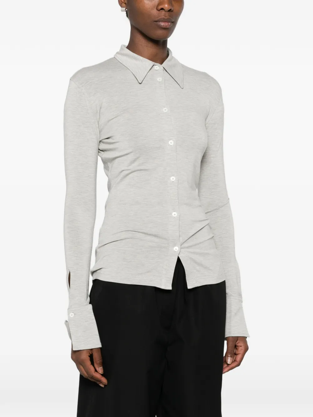 TOTEME Shirt met knopen en lange mouwen Grijs