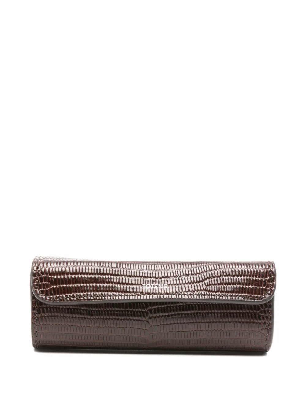 TOTEME lizard-embossed lipstick case - Marrone