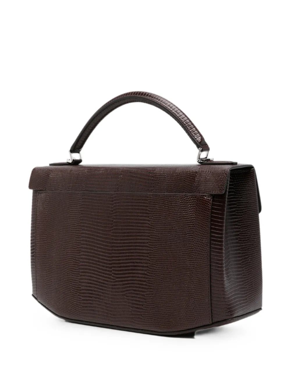 TOTEME Clip shopper met hagedissen-reliëf en handvat Bruin