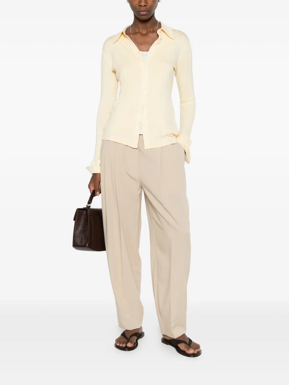 TOTEME Gedrapeerde broek Beige
