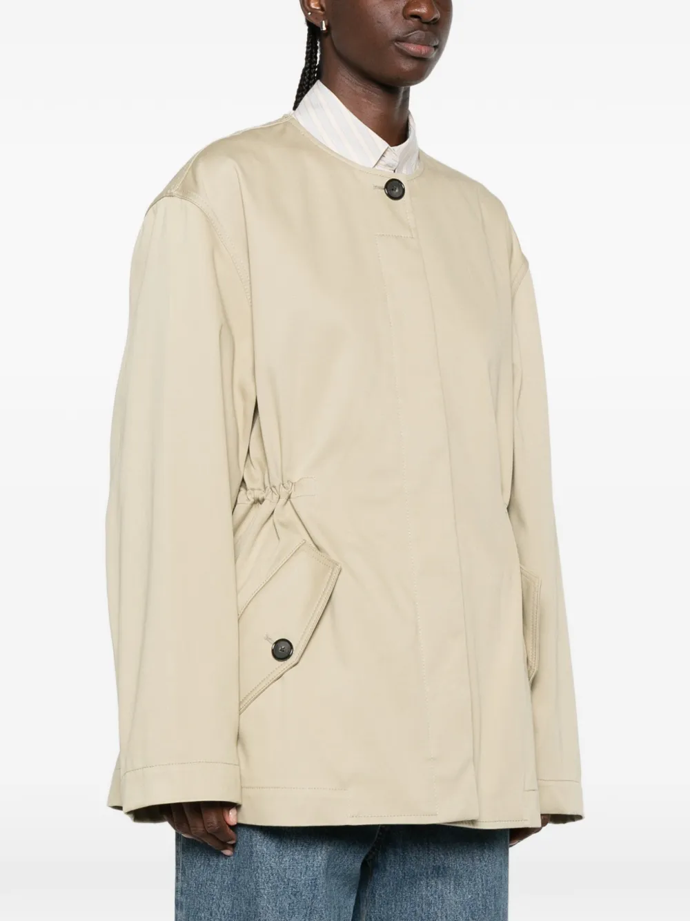 TOTEME Jack met elastische taille en katoenen-twill print Beige