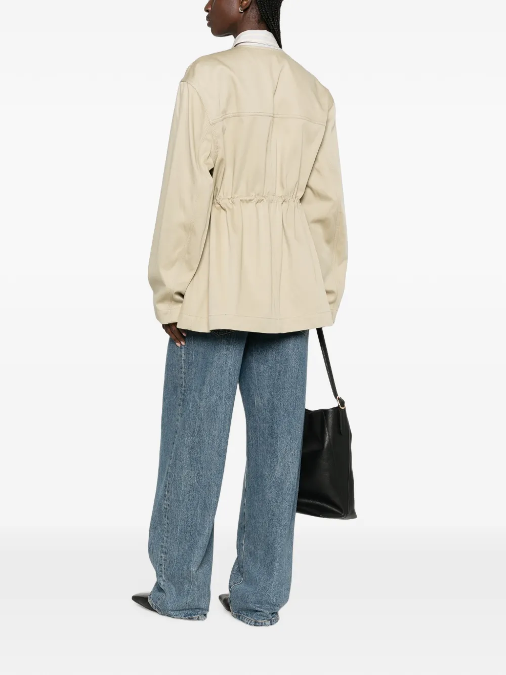 TOTEME Jack met elastische taille en katoenen-twill print Beige