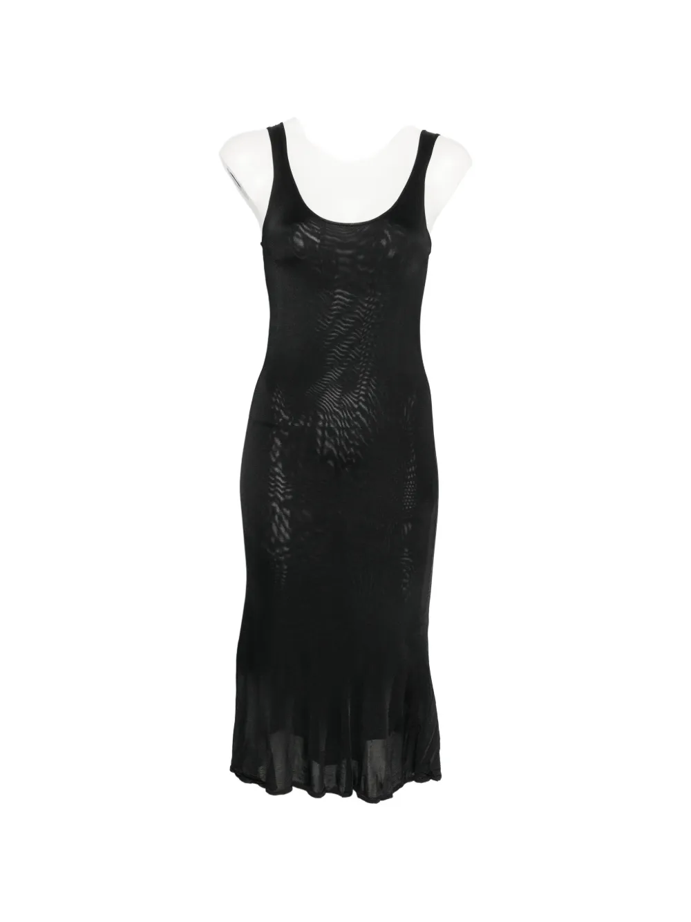 TOTEME fluted-hem midi dress - Nero