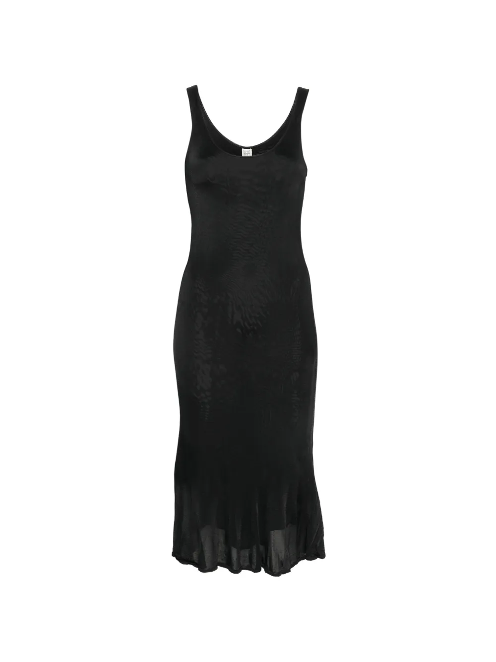 TOTEME fluted-hem midi dress - Nero