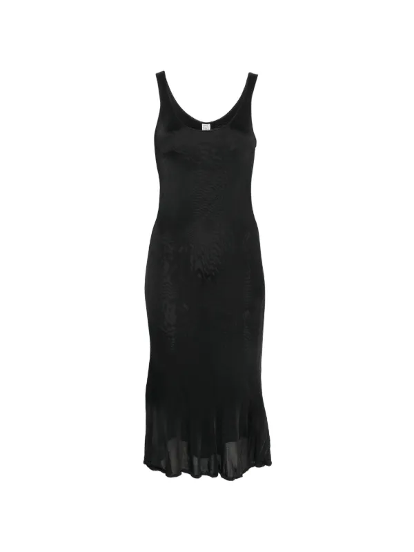toteme black slip through midi dress Fluid slip dress black  TOTEME