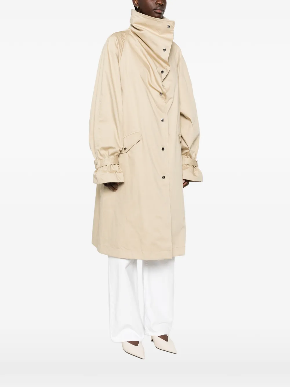 TOTEME Oversized trenchcoat met drukknoop Beige