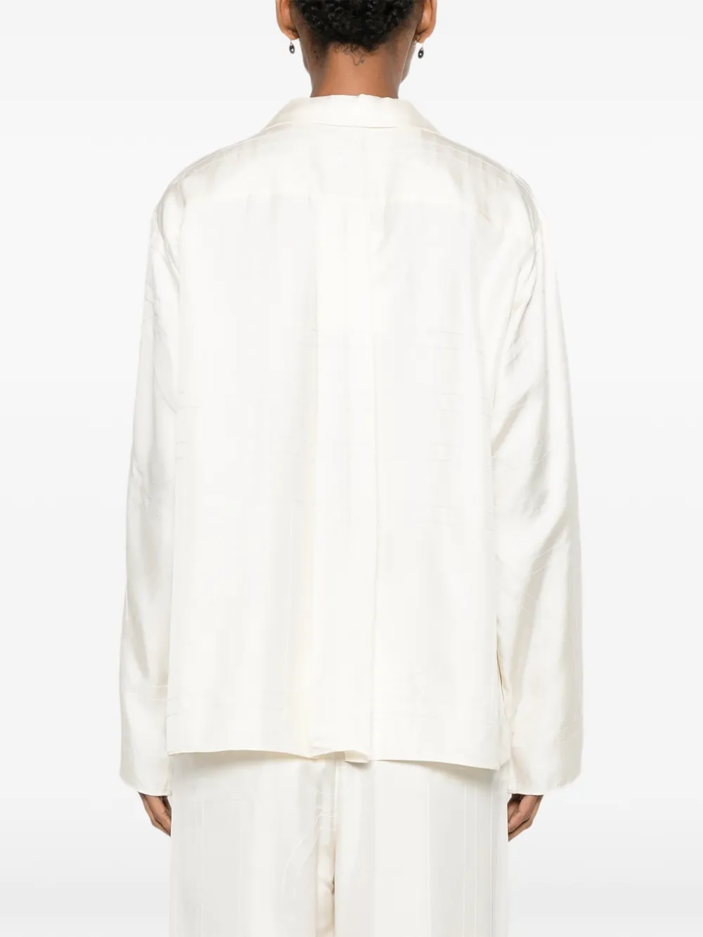 TOTEME blouse met geborduurd monogram Beige