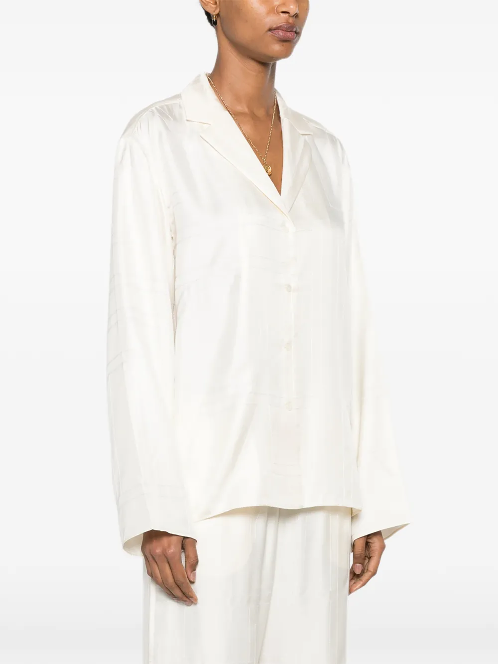 TOTEME blouse met geborduurd monogram Beige