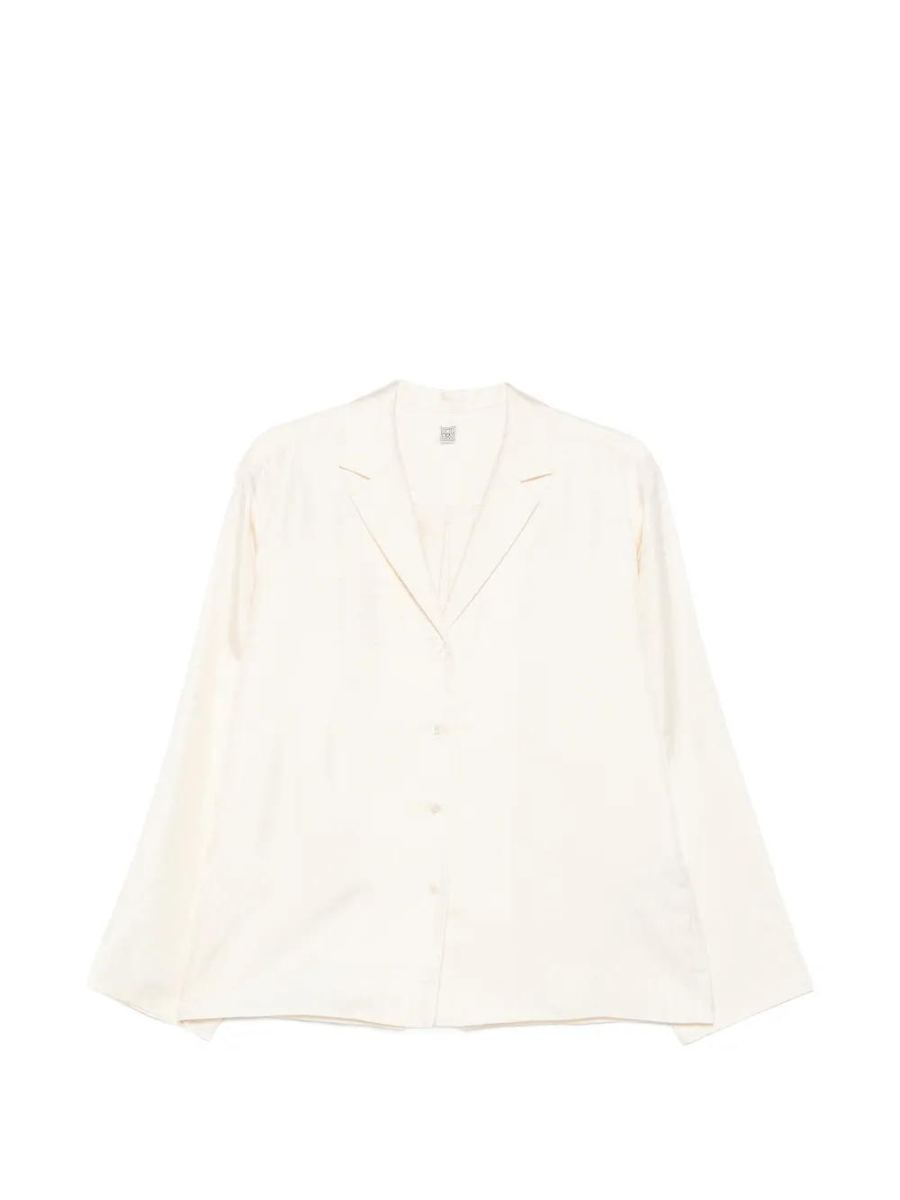 TOTEME monogram-embroidered shirt - Nude