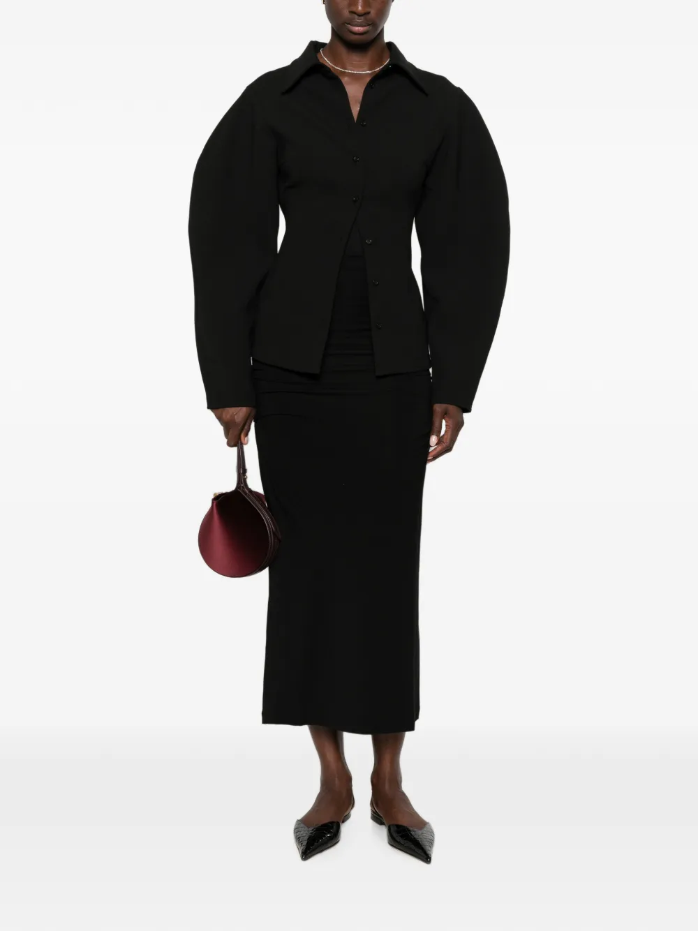 TOTEME draped midi skirt - Schwarz