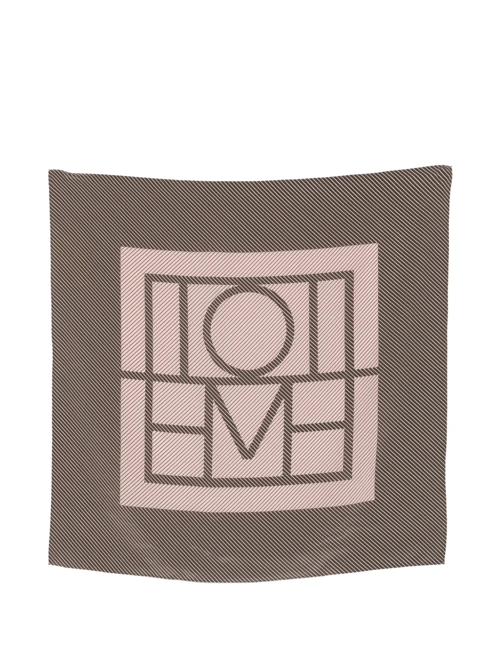 TOTEME monogram-print silk scarf - Marrone