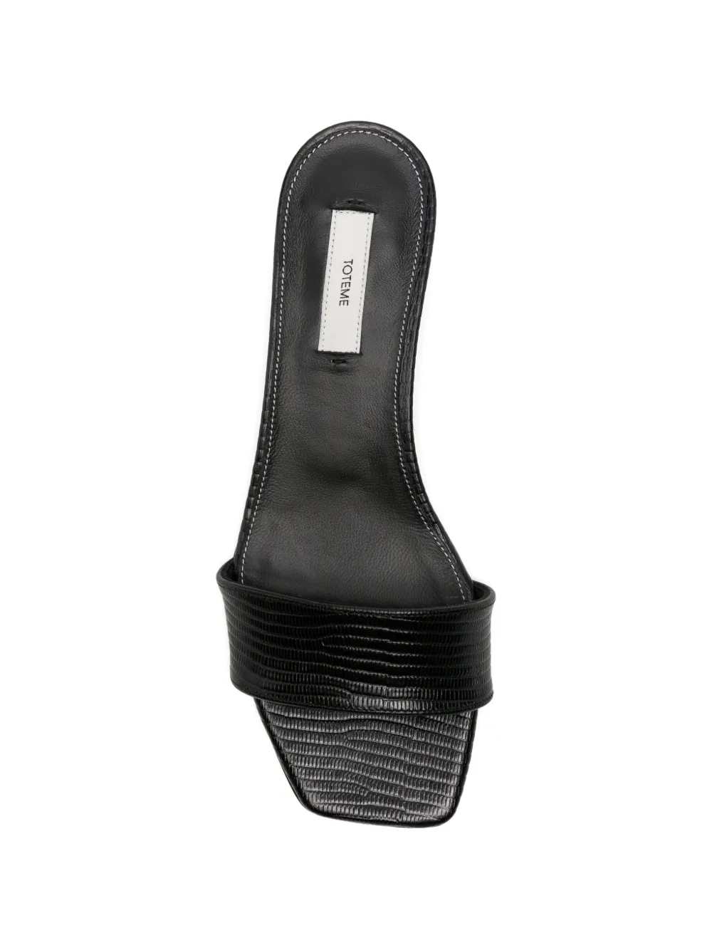 TOTEME lizard-embossed bandeau sandals Zwart