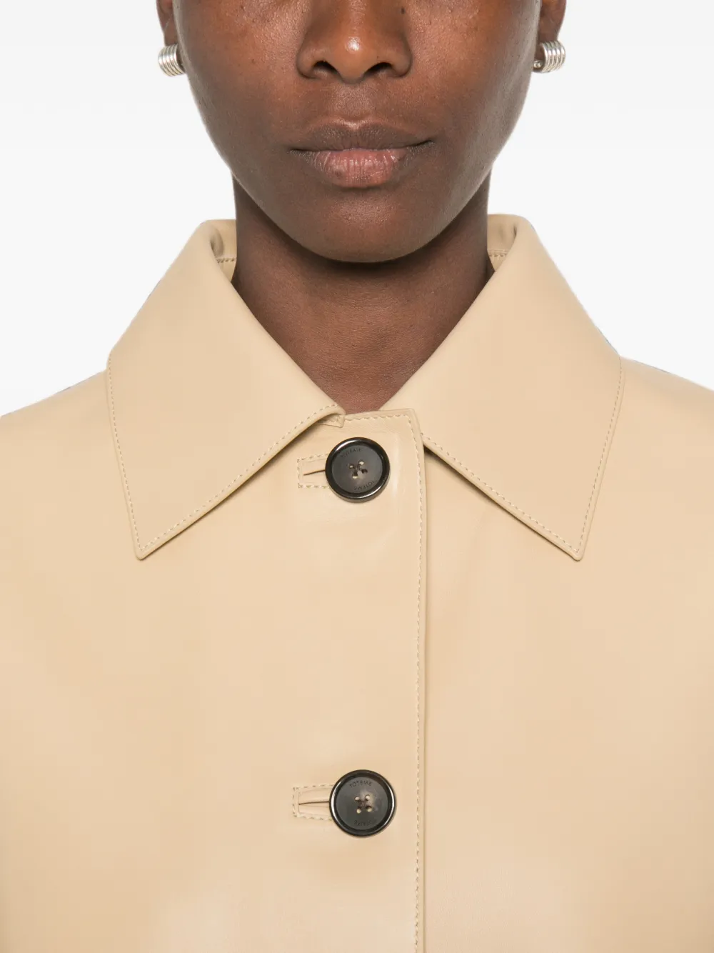 TOTEME Leren jack Beige