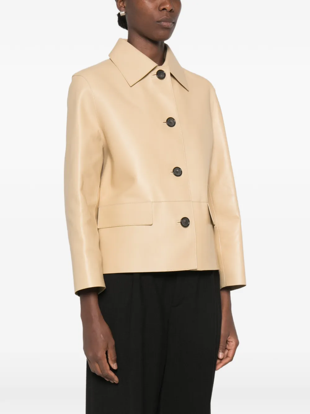 TOTEME Leren jack Beige