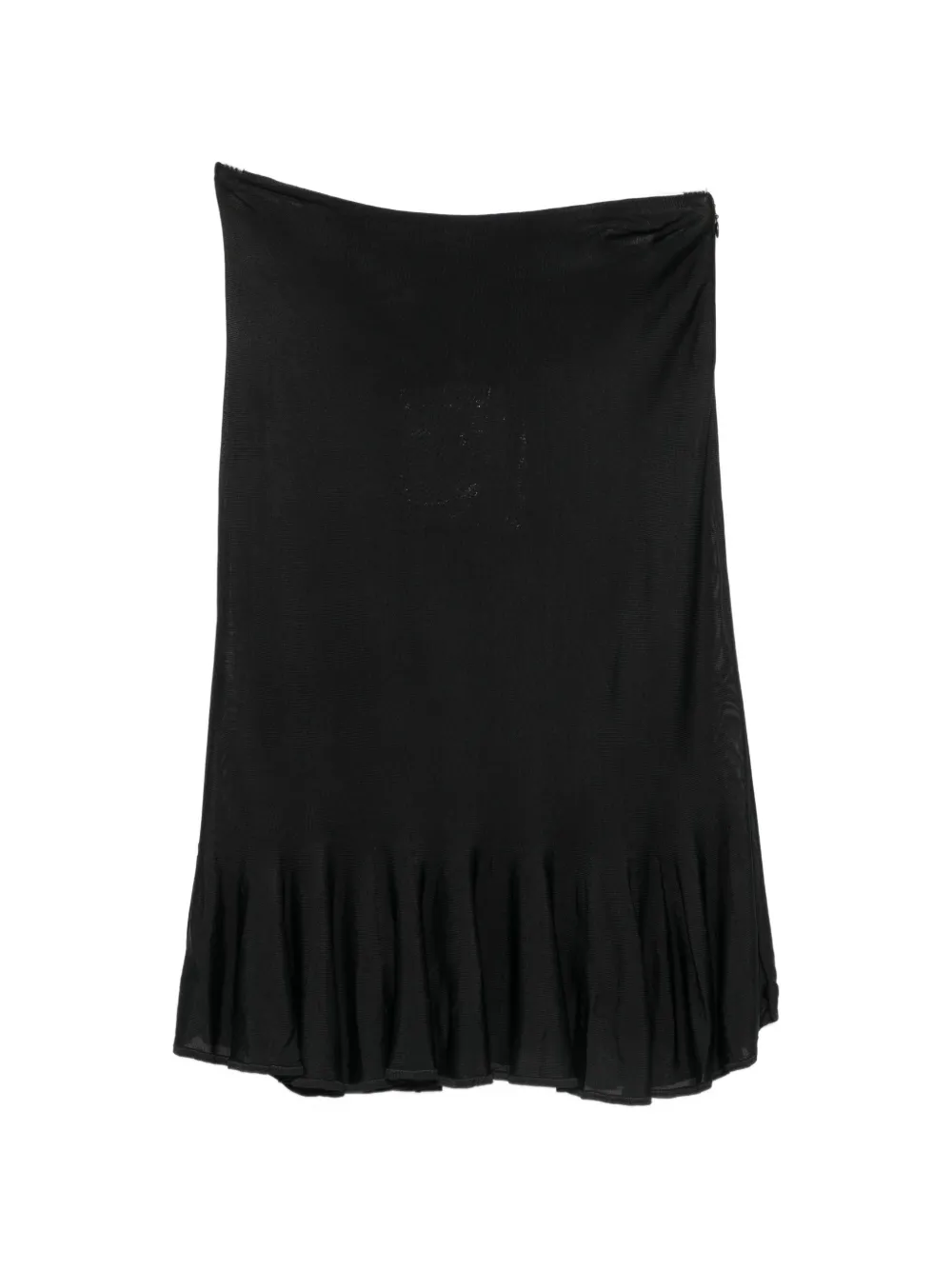TOTEME fluted-hem knitted midi skirt - Nero