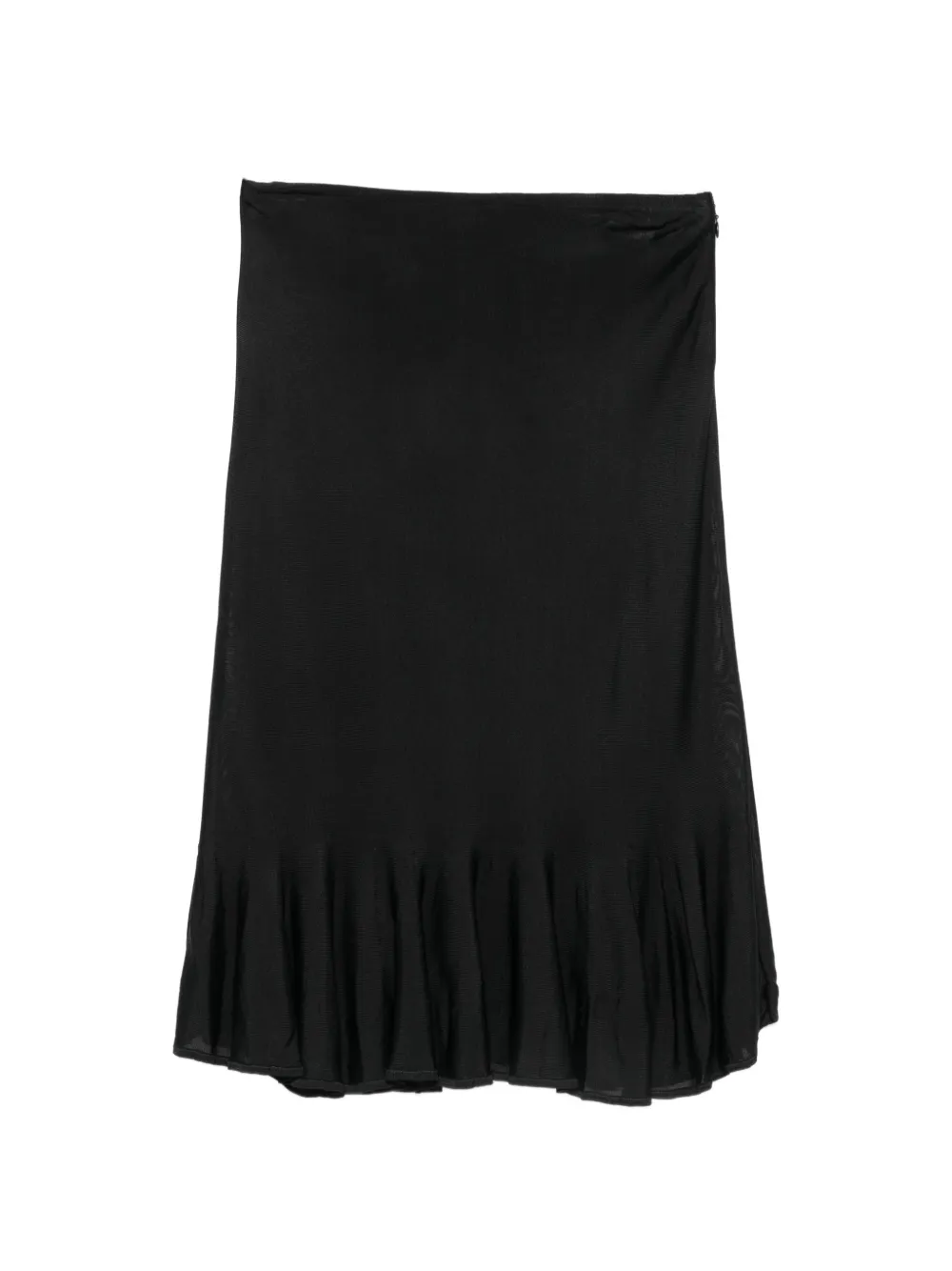 TOTEME fluted-hem knitted midi skirt - Nero
