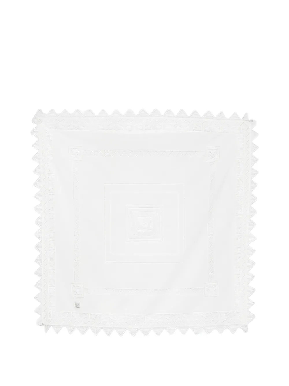 TOTEME lace-trim embroidered scarf - White