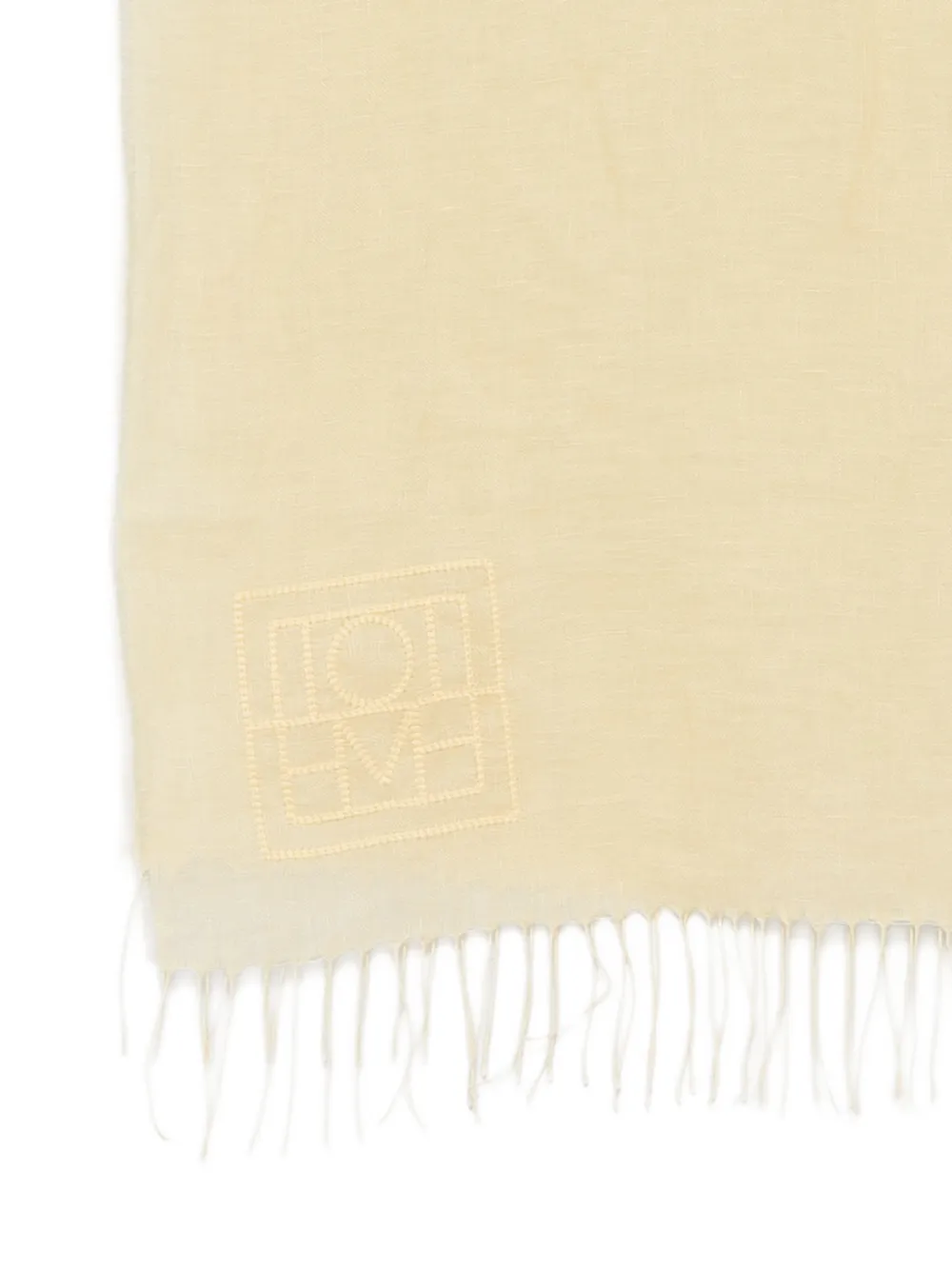 TOTEME Sjaal met geborduurd logo Beige