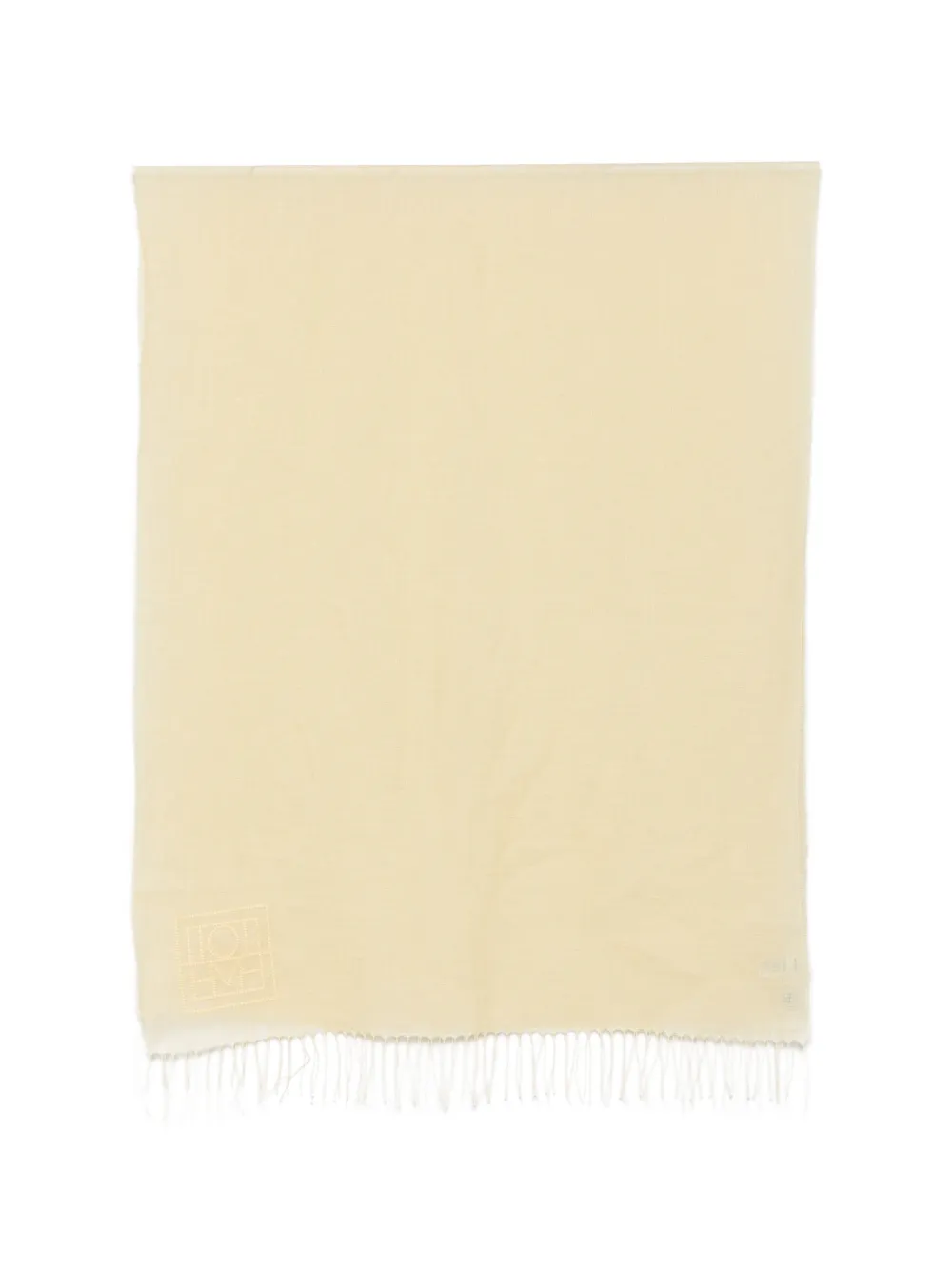 TOTEME fringed logo-embroidered scarf - Toni neutri