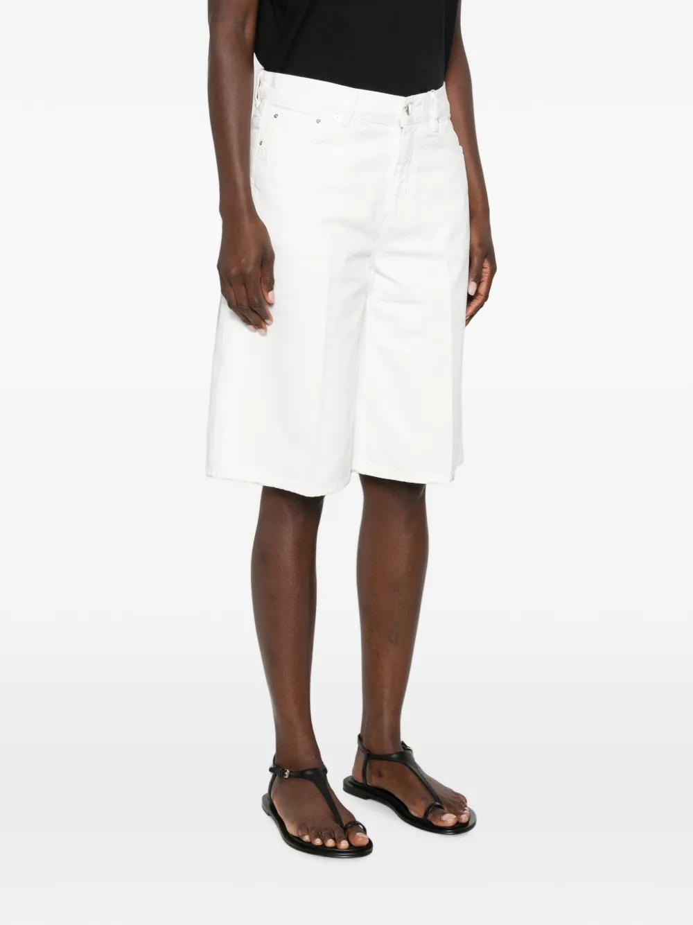 TOTEME Board denim knielange shorts Wit
